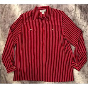 Westbound 80’s red black blouse sz 16 long sleeve